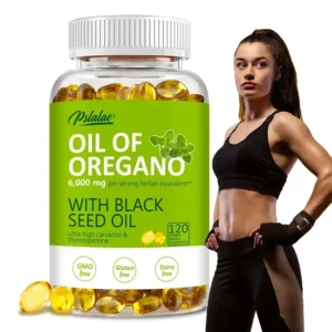 Oregano Oil Soft gels - with Black Seed Oil, for Digestion, Relieves Bloating, Boosts Immune, Antioxidant - 120pcs