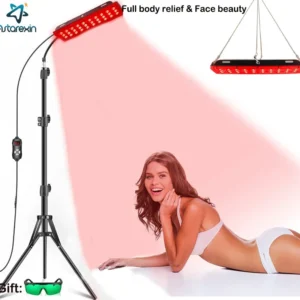 Red Light Therapy Lamp – Full Body & Face LED Device, 660nm/850nm Infrared for Pain & Stress Relief