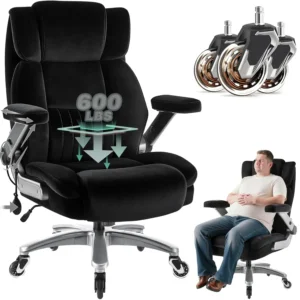 600LB Big Tall Executive Office Chair 5D Flip Arms Pocket Spring Lumbar Support High Back Cloth Desk Rubber Wheels,Customized
